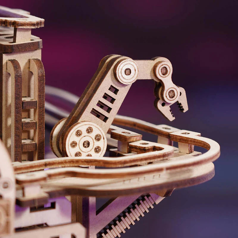 ROBOTIME Gear Ball Challenge - Circuit à Billes 3D Interactif en Bois - Puzzle Mécanique Ultra-Rapide