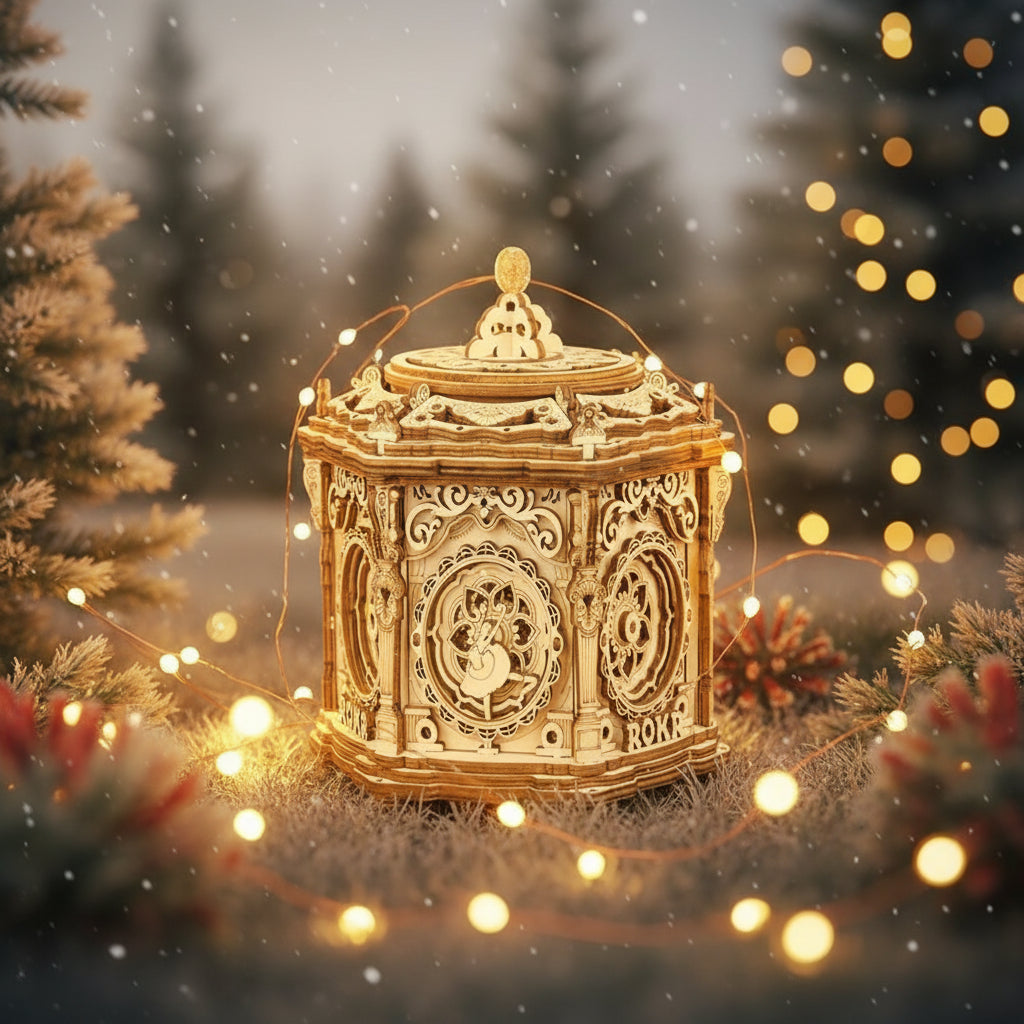 Jardin Secret - Boîte à Musique 3D en Bois Robotime Rokr | Puzzle Mécanique Renaissance 315 Pièces