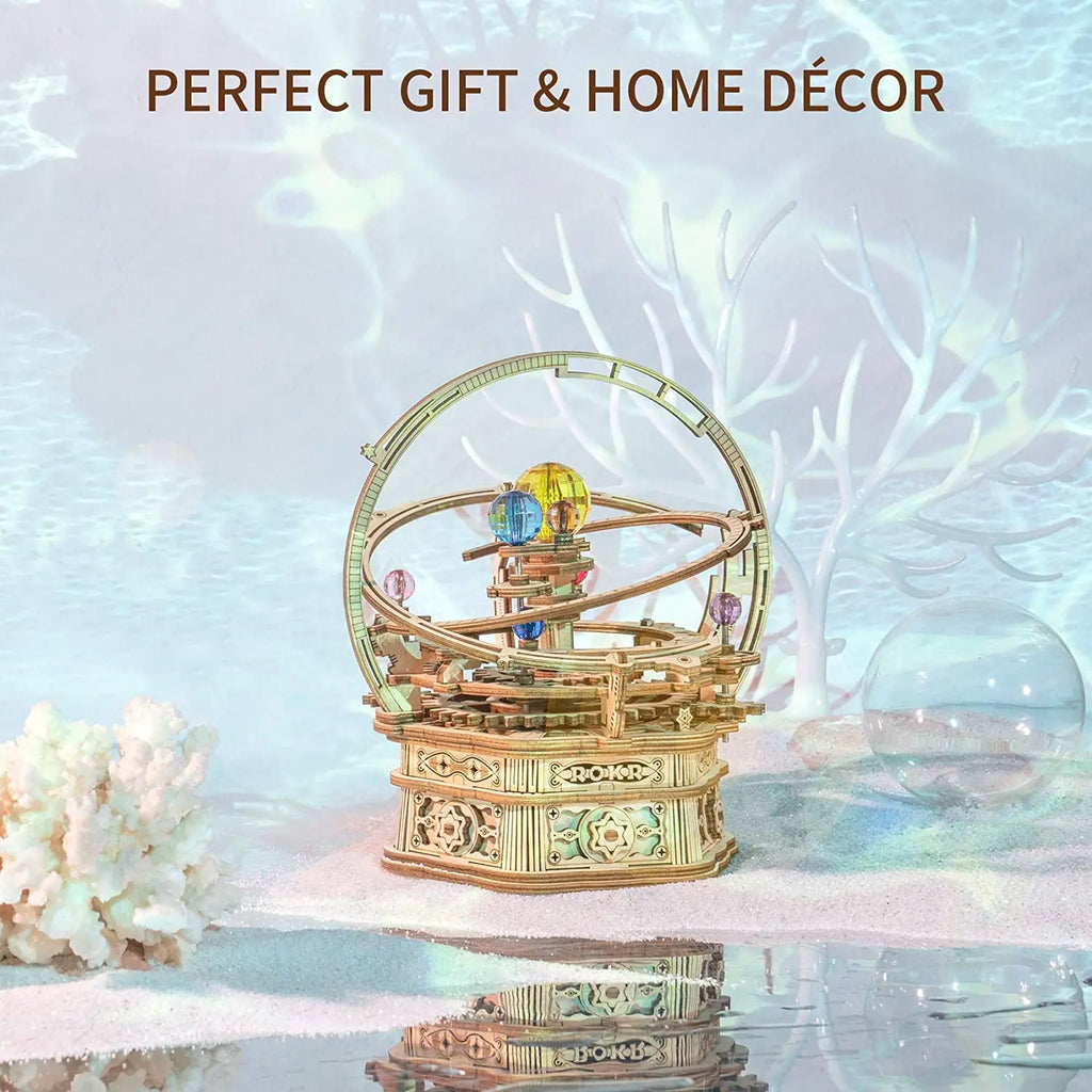 Boîte à Musique Astronomie Planétaire Musical 3D en Bois Robotime Rokr - Astronomie Starry Night | Puzzle Mécanique 84 Pièces