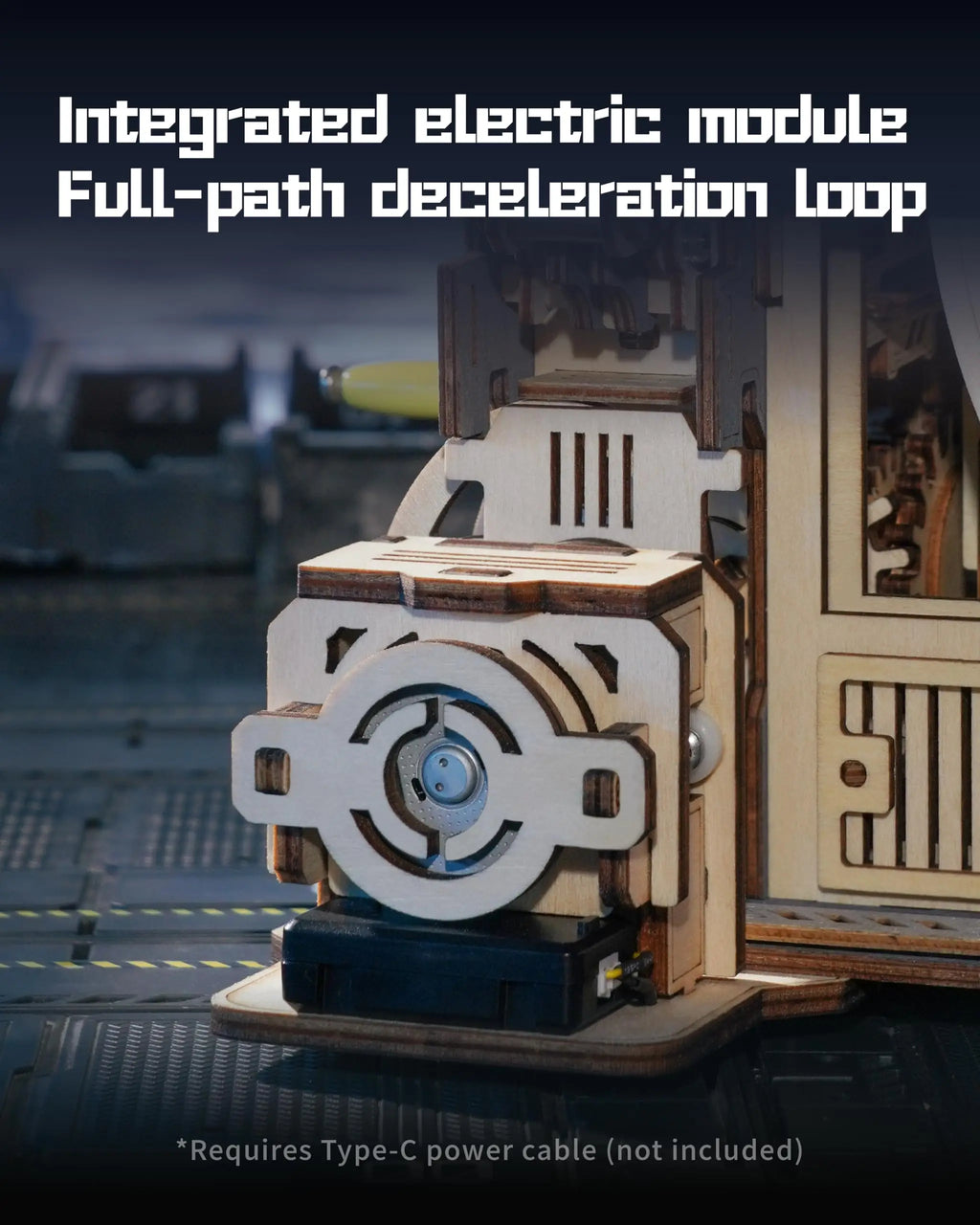 ROBOTIME Rokr Electric Marble Run with Light 3D Puzzle Toys Marble Spaceport - Connect With Night City