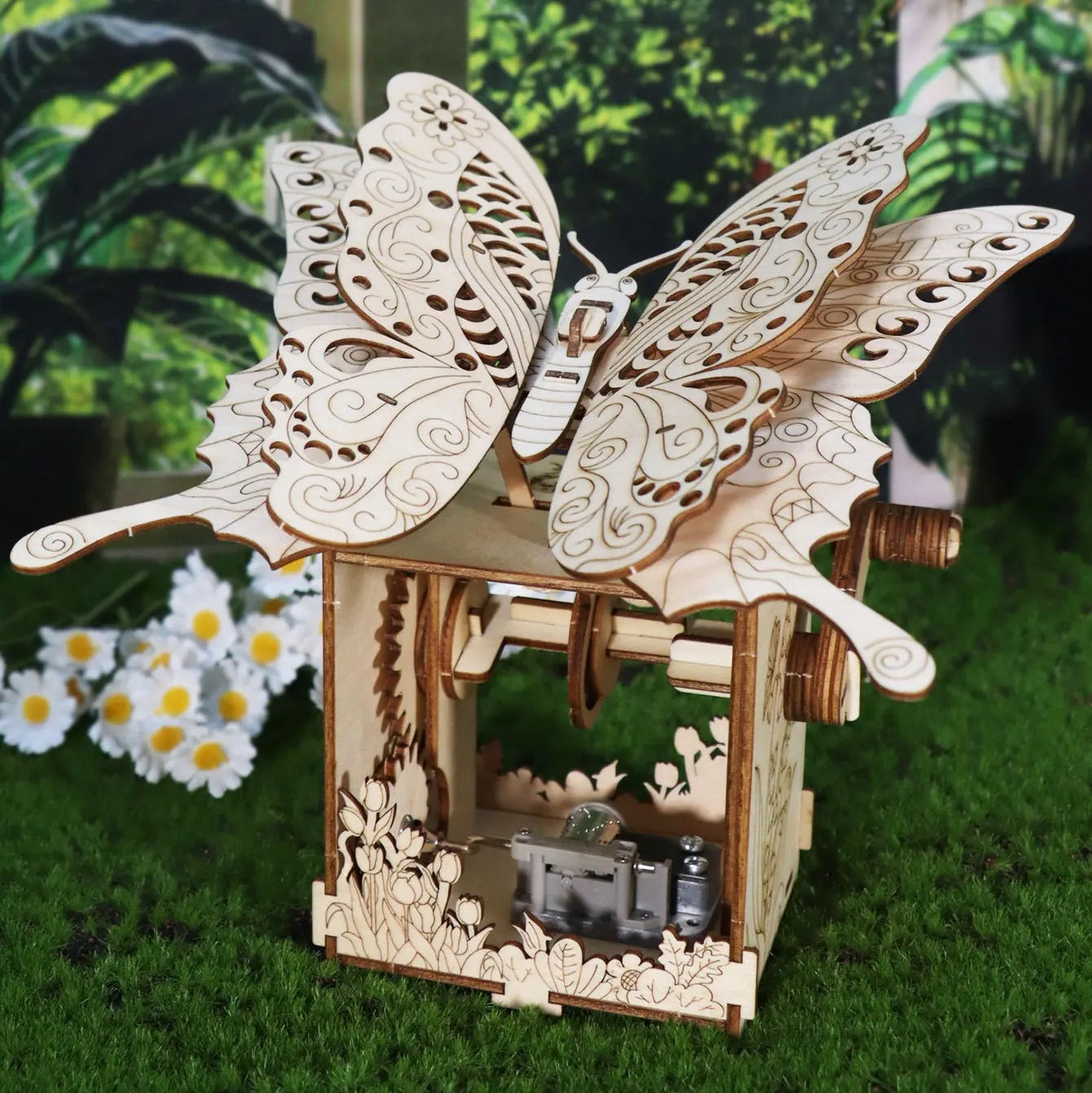 Boîte à Musique Papillon 3D You Are My Sunshine - Puzzle Bois Mécanique
