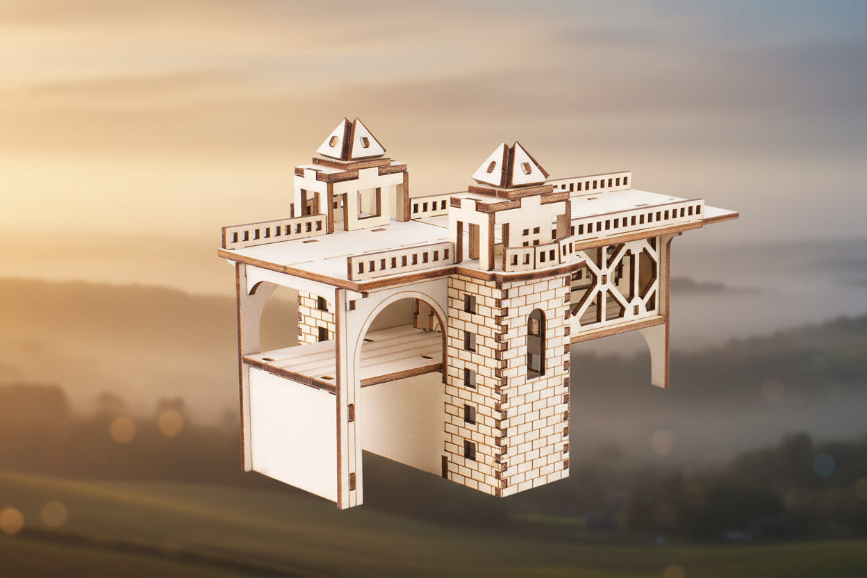 Train à Vapeur 3D en Bois avec Pont Ferroviaire - Puzzle Mécanique Rétro DIY