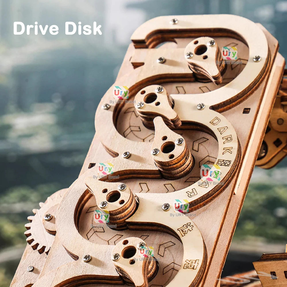 Puzzle 3D en Bois - Circuit à Billes Électrique avec Boussole