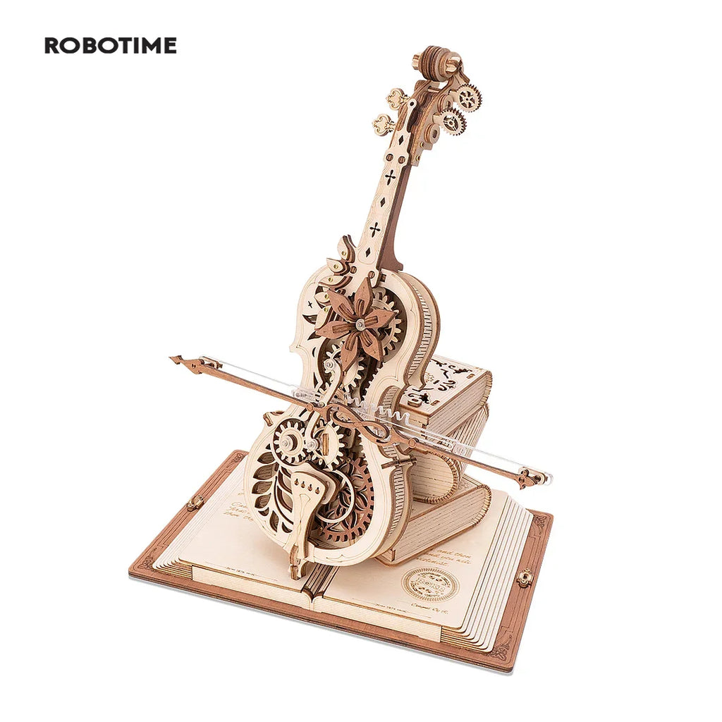 Boîte à Musique 3D Violoncelle Robotime AMK63 - Puzzle Mécanique en Bois