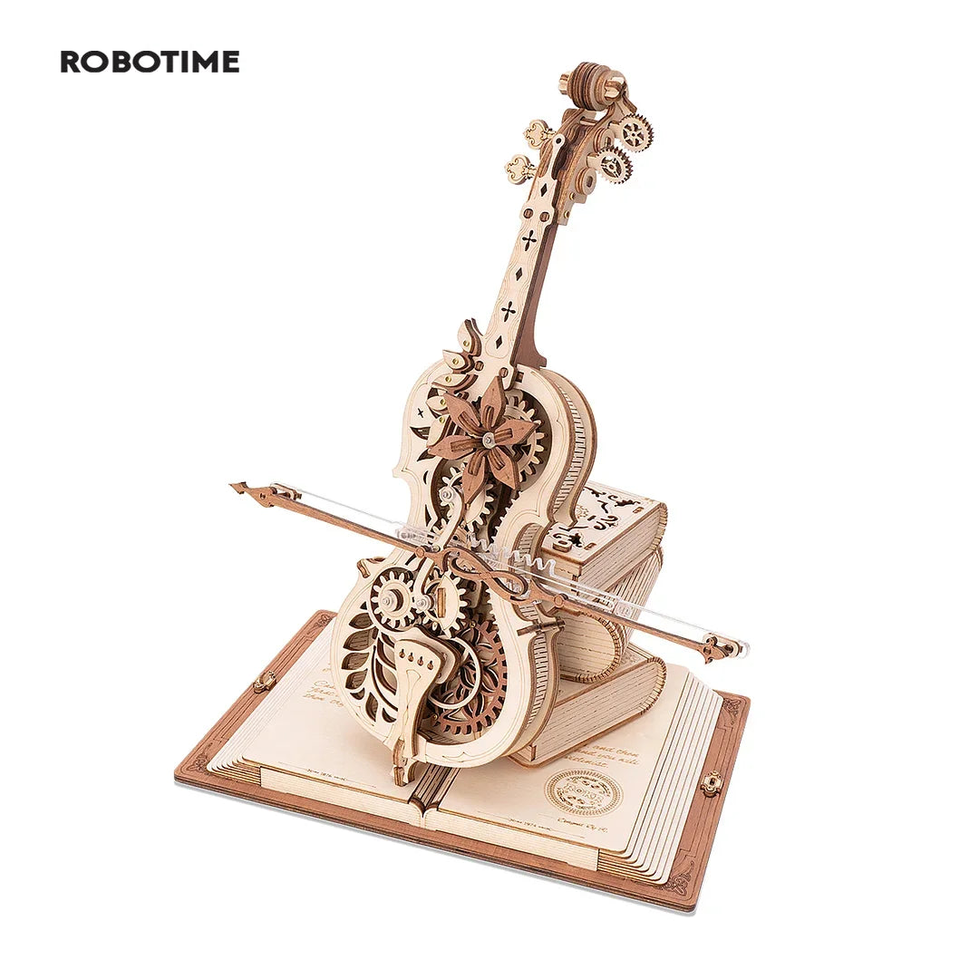 Boîte à Musique 3D Violoncelle Robotime AMK63 - Puzzle Mécanique en Bois