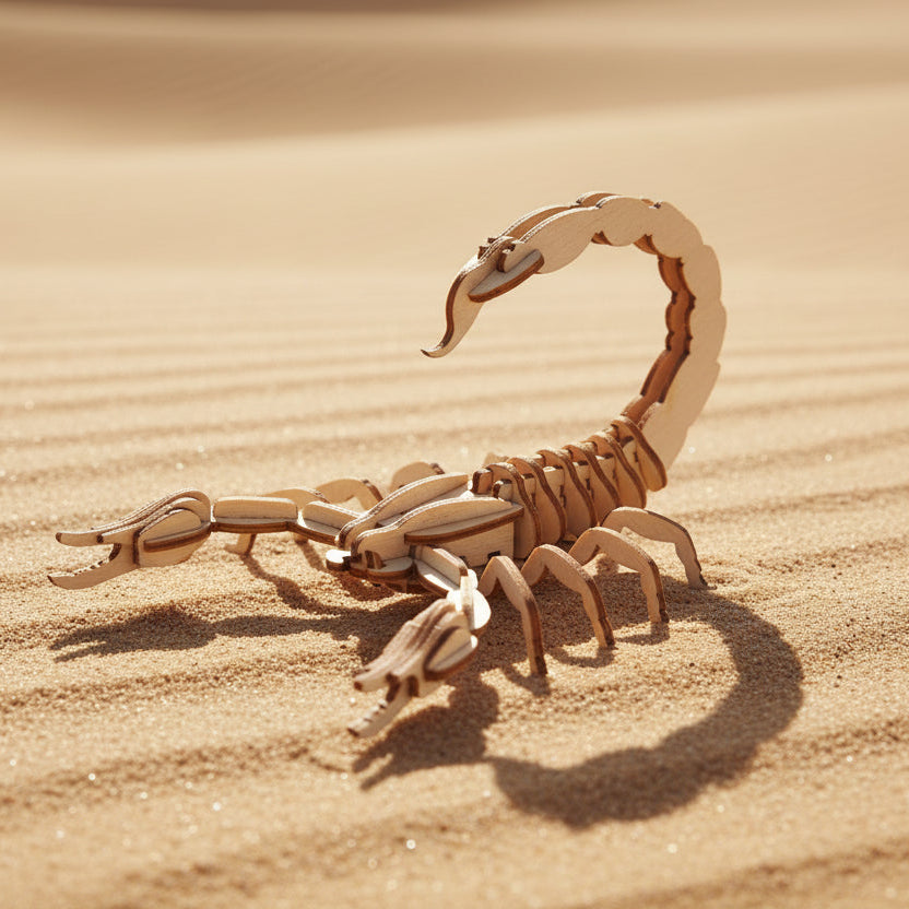 Puzzle 3D en Bois – Scorpion | Maquette Animale Articulée Premium