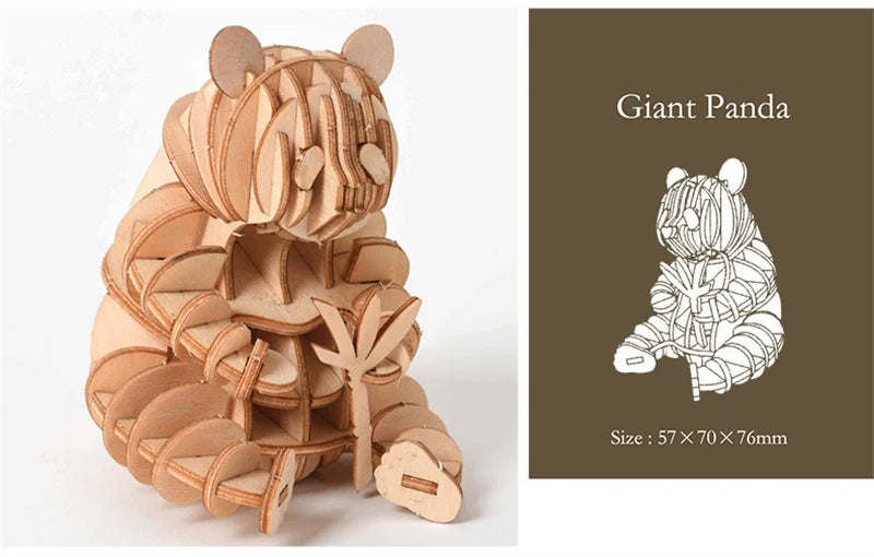 Puzzle 3D en Bois – Panda Géant | Maquette Artisanale Premium