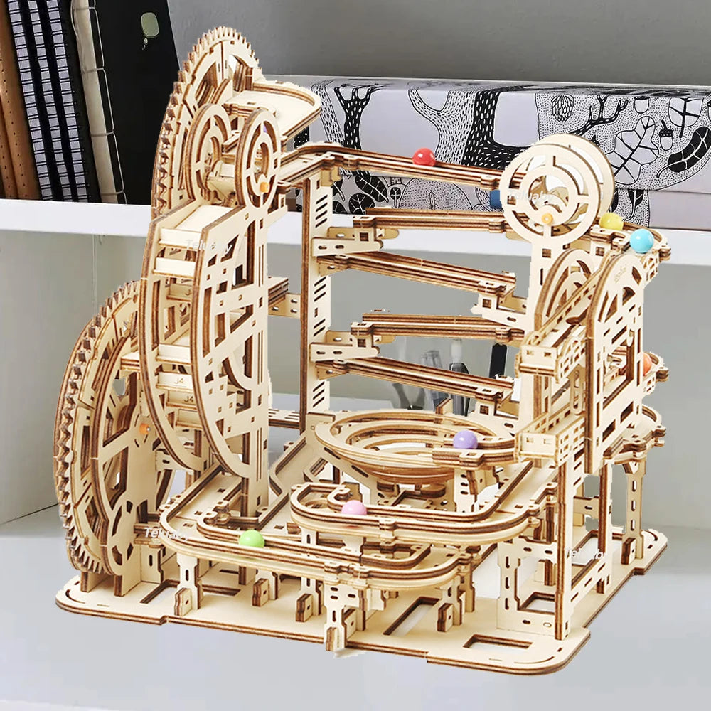 Circuit à Billes 3D en Bois | Puzzle Mécanique STEAM Enfants Adultes | Jeu Construction Éducatif
