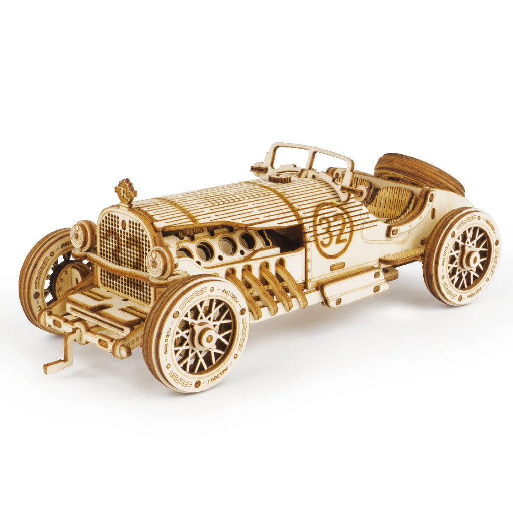 Voiture 3D en Bois Robotime - Puzzle Mécanique DIY Vintage