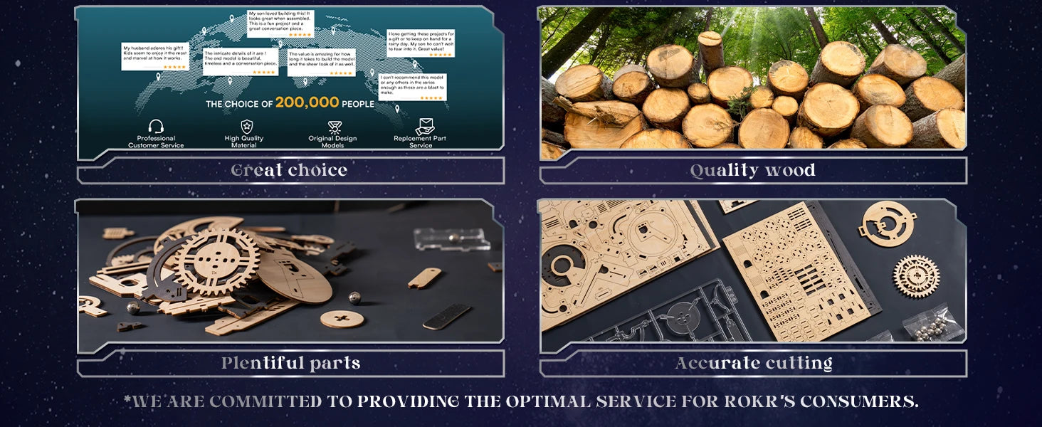 ROBOTIME Rokr Electric Marble Run with Light 3D Puzzle Toys Marble Spaceport - Connect With Night City