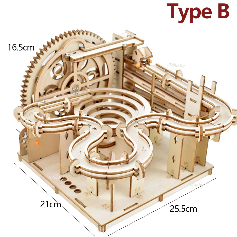 Circuit à Billes 3D en Bois | Puzzle Mécanique STEAM Enfants Adultes | Jeu Construction Éducatif