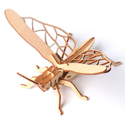 Puzzle 3D en Bois – Criquet Sauterelle | Maquette Insecte Premium DIY