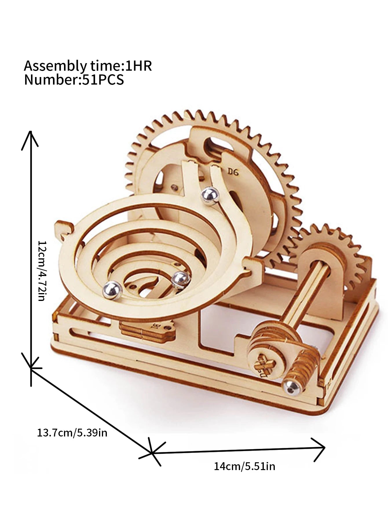 Circuit à Billes Spirale 3D en Bois | Puzzle Mécanique DIY Adultes et enfants| Jeu Construction STEM