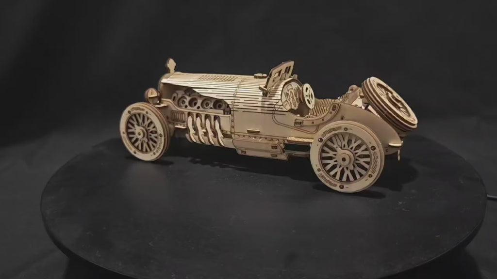 Voiture 3D en Bois Robotime - Puzzle Mécanique DIY Vintage