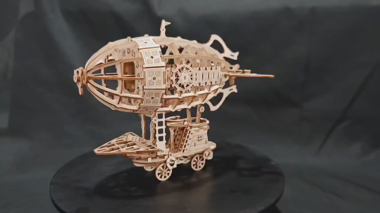 Dirigeable 3D en Bois - Puzzle Mécanique DIY Steampunk | Maquette Décorative